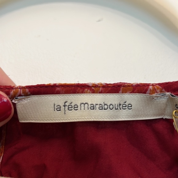 NWT red and orange flouncy top from French boutique - Picture 2 of 8